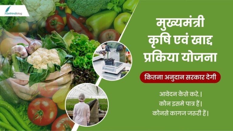 CM AGRICULTURE & FOOD PROCESSING YOJANA 2024